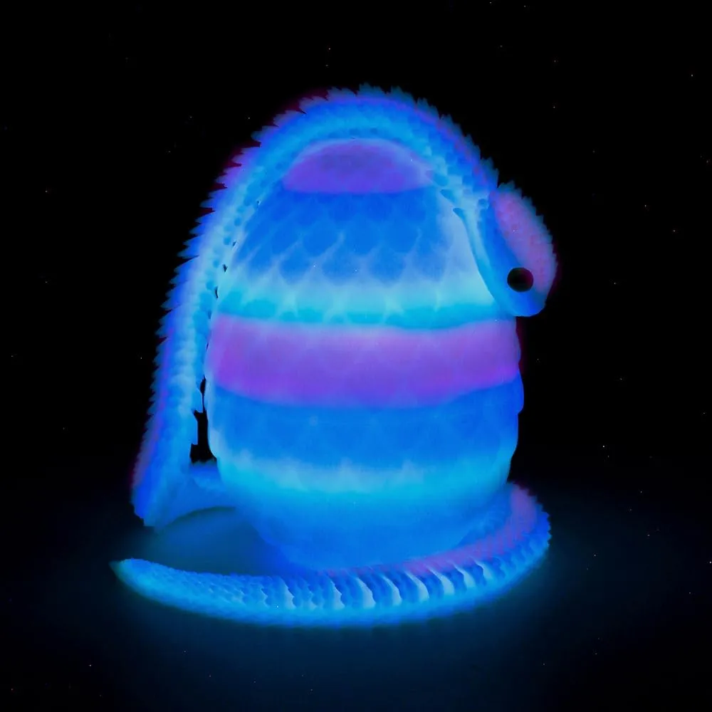 24inch Snake,3D Printed Snake Egg with Snake Inside,3D Printed Animals Toys,Like Movable Snake Realistic Slithering Design (Luminous-Rainbow)