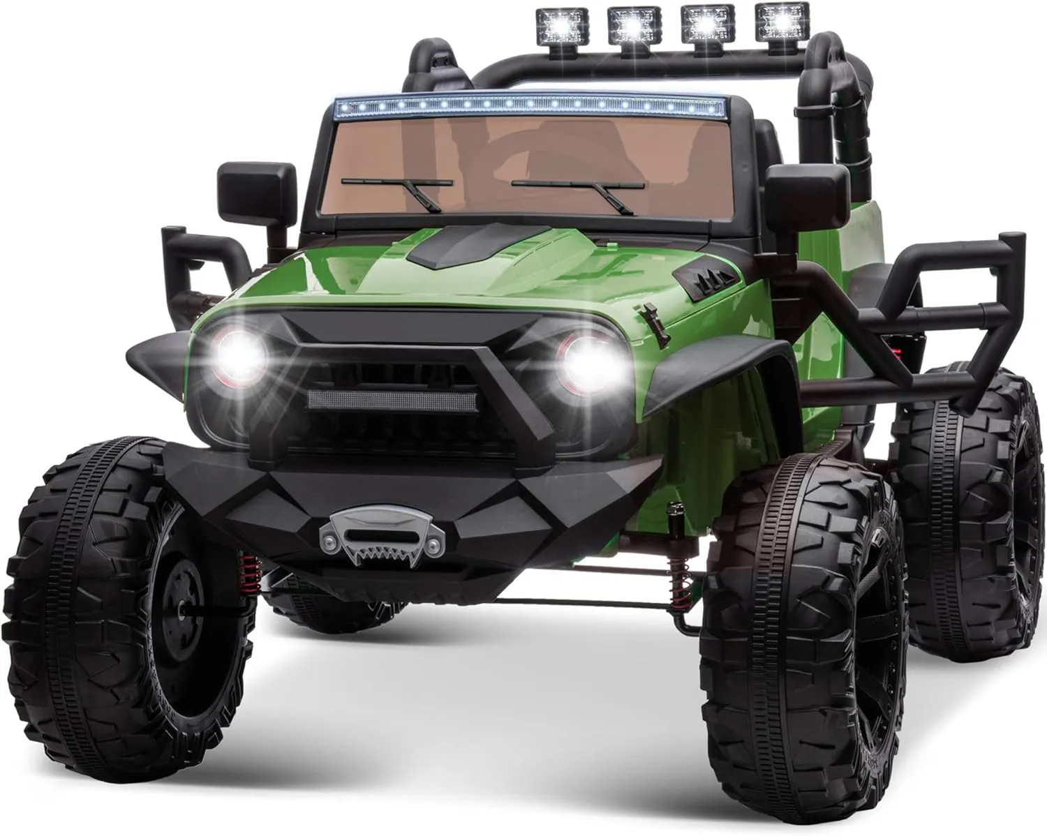 24V 9Ah Ride on Toy for Big Kids, 2 Seater Ride on Truck Car Electric Vehicles for Kids with Remote, Bluetooth, Army Green