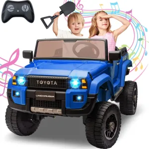 24V Kids Electric 4 Wheeler - Toyota Licensed Power Wheels with Remote Control, 4WD 2-Seater Ride-On Car for Over 3 Years, Blue