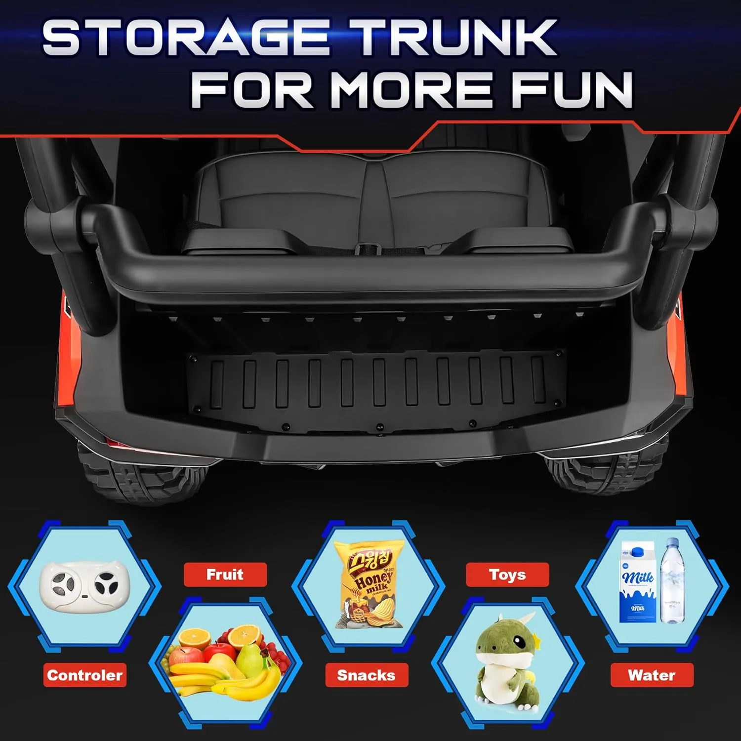 24V Ride on Car 2 Seater, 4x4 Off-Road Kids UTV Toy w/Parental Remote Control, 20" Spacious Seat, 2WD/4WD Switchable, Spring Suspension, Bluetooth, Lights, Electric Cars Vehicles for Kids