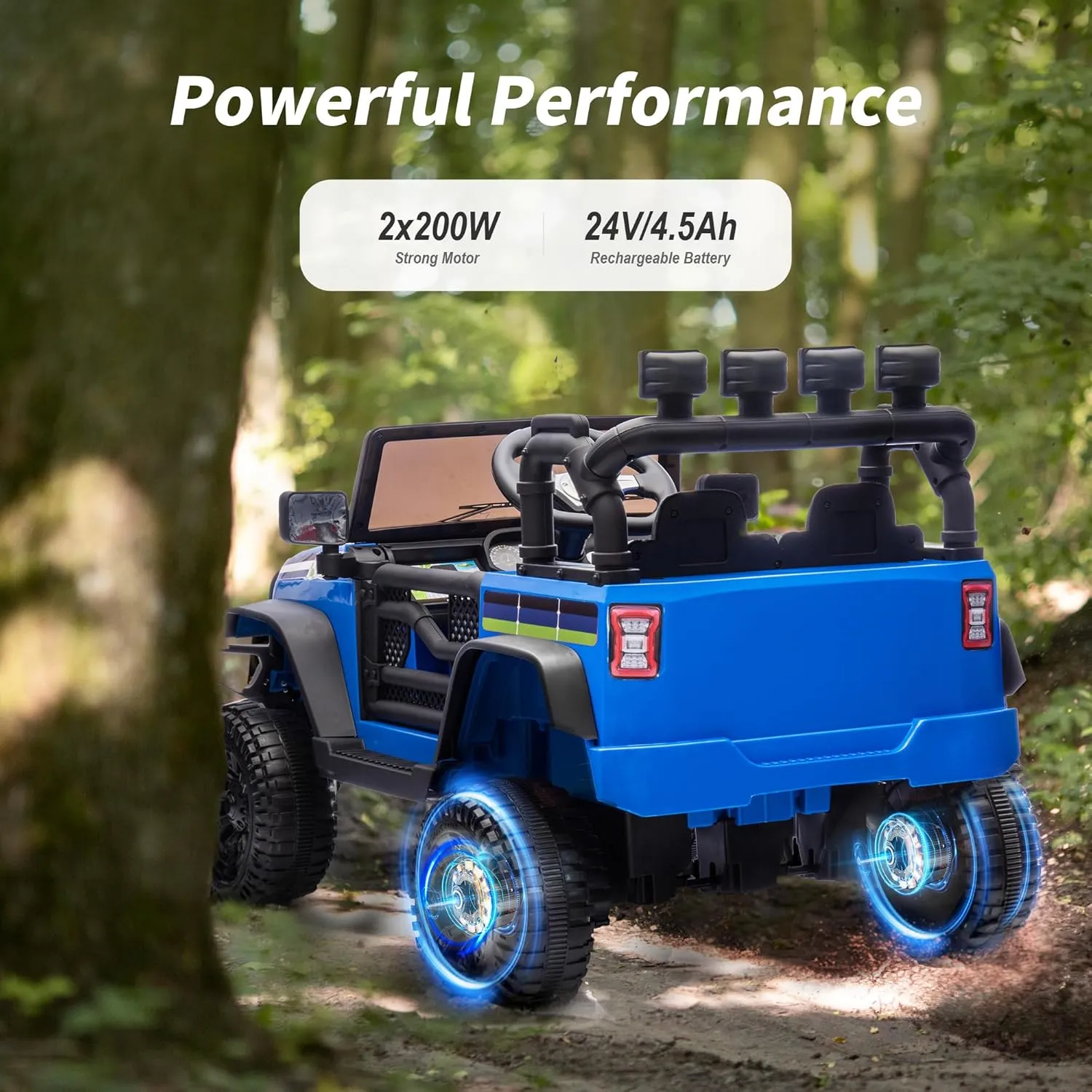 24V Ride-On Truck Toy, Kids Electric Ride On Car Vehicle with Remote Control, 400W Power, 5Mph Max Speed - Navy Blue
