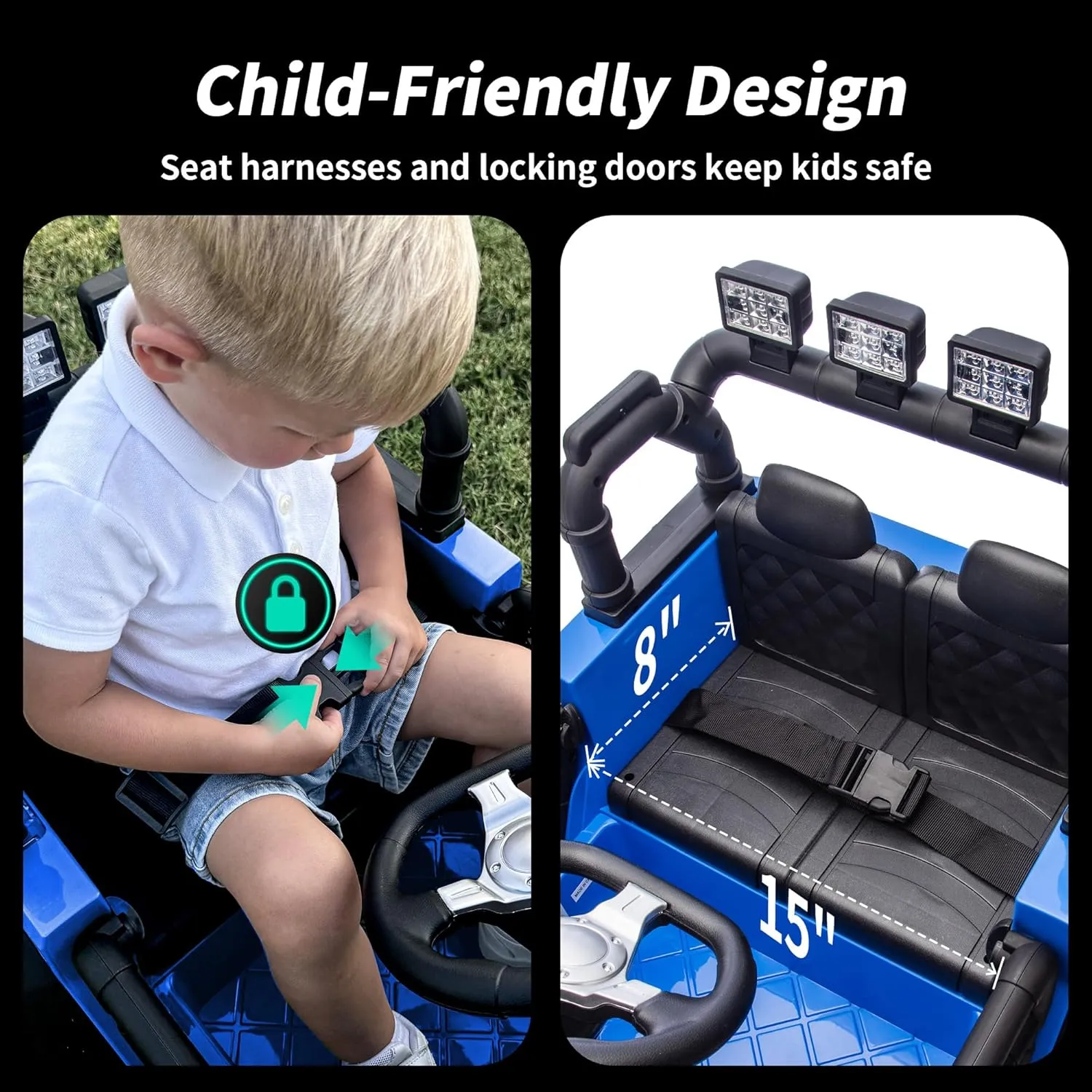 24V Ride-On Truck Toy, Kids Electric Ride On Car Vehicle with Remote Control, 400W Power, 5Mph Max Speed - Navy Blue