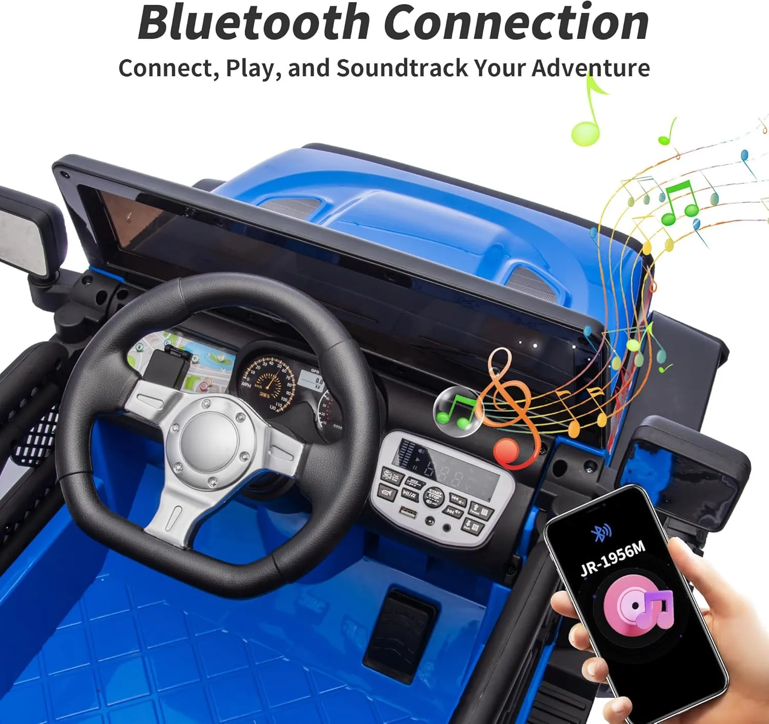 24V Ride-On Truck Toy, Kids Electric Ride On Car Vehicle with Remote Control, 400W Power, 5Mph Max Speed - Navy Blue