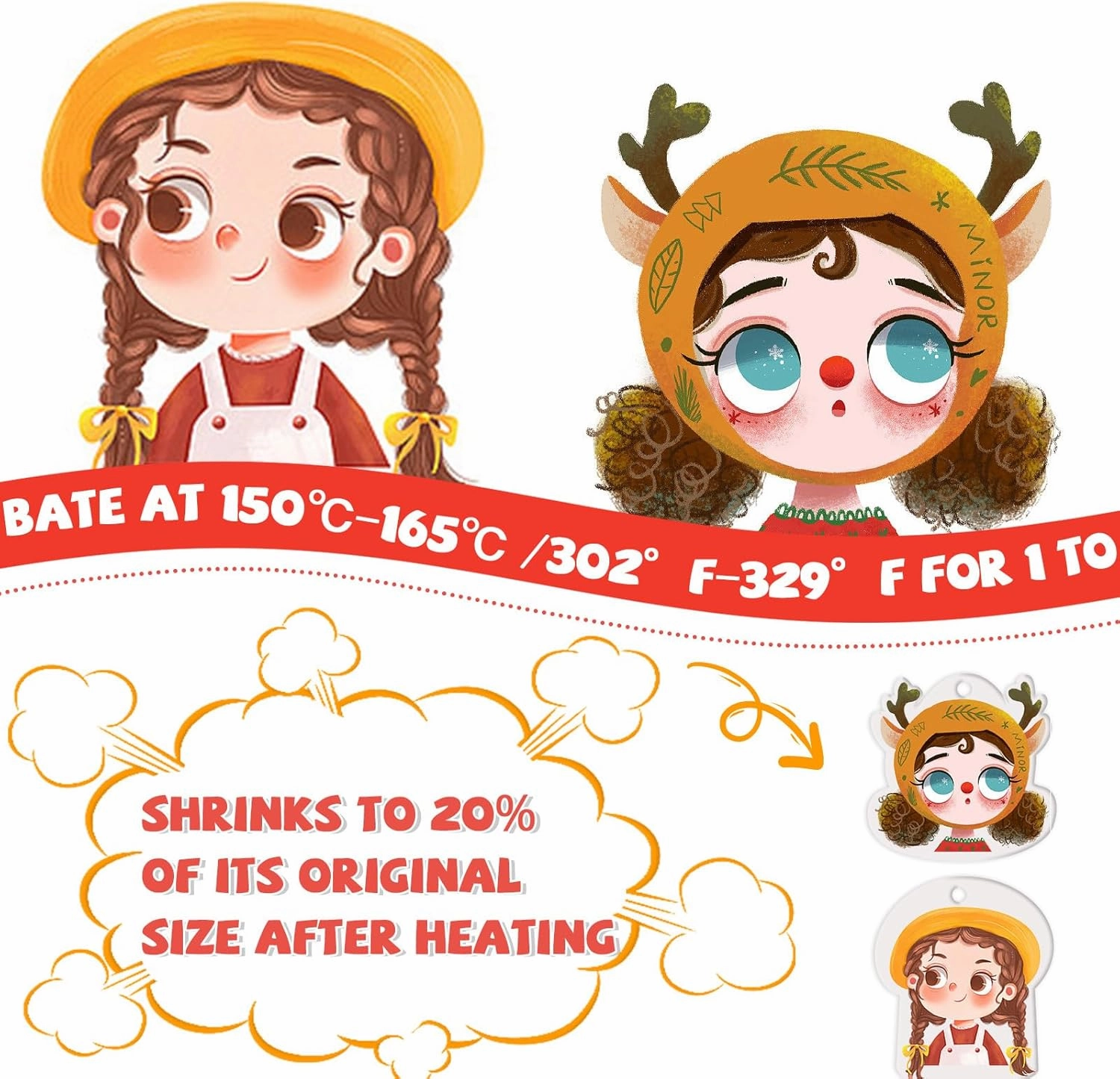 25PCS Printable Shrinky Dink Sheets,White Printable Shrink Paper,Shrinky Dink Kits for Kids with 25 Shrink Plastic Sheets for Inkjet Printer Kids DIY Crafts Mothers Day Gifts,8.3x11.7in/21x29.7cm