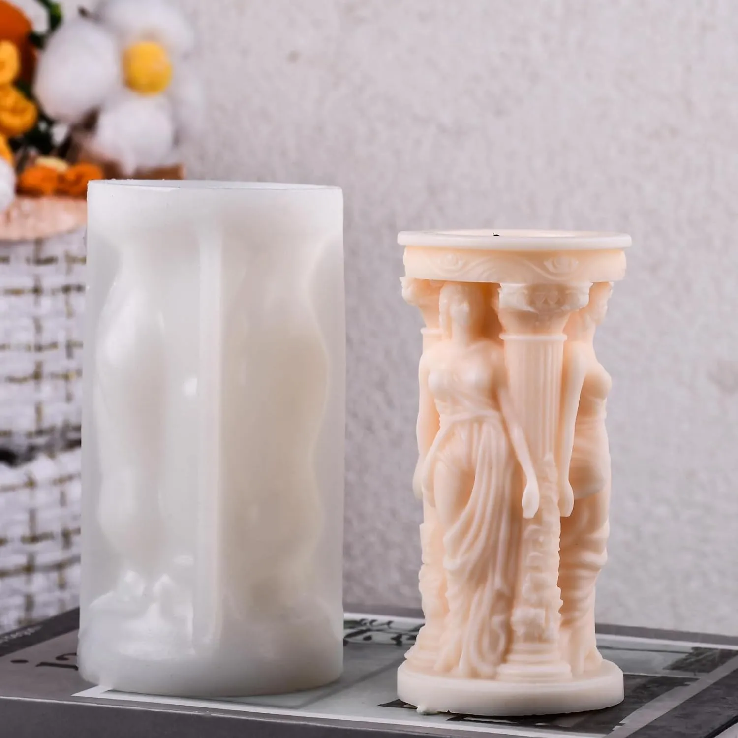 2Pack Athena Portrait Silicone Candle Molds Epoxy Resin Wax Mold Silicone Shapes Portrait Mold for Candle Craft Making Gift Furniture Decoration