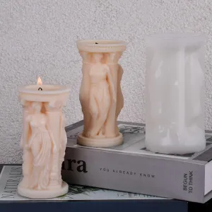 2Pack Athena Portrait Silicone Candle Molds Epoxy Resin Wax Mold Silicone Shapes Portrait Mold for Candle Craft Making Gift Furniture Decoration