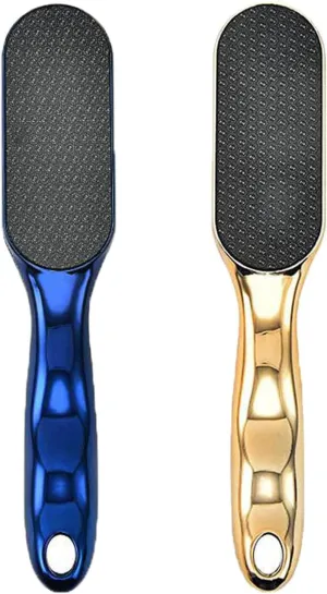 2PC Beyond The Cream Foot File Nano Glass, Nano Glass Foot File with Non-Slip Ergonomic Handle, Hard Skin Remover Nano-Glass Foot File, Professional Foot Care Pedicure Tool (Gold Blue)