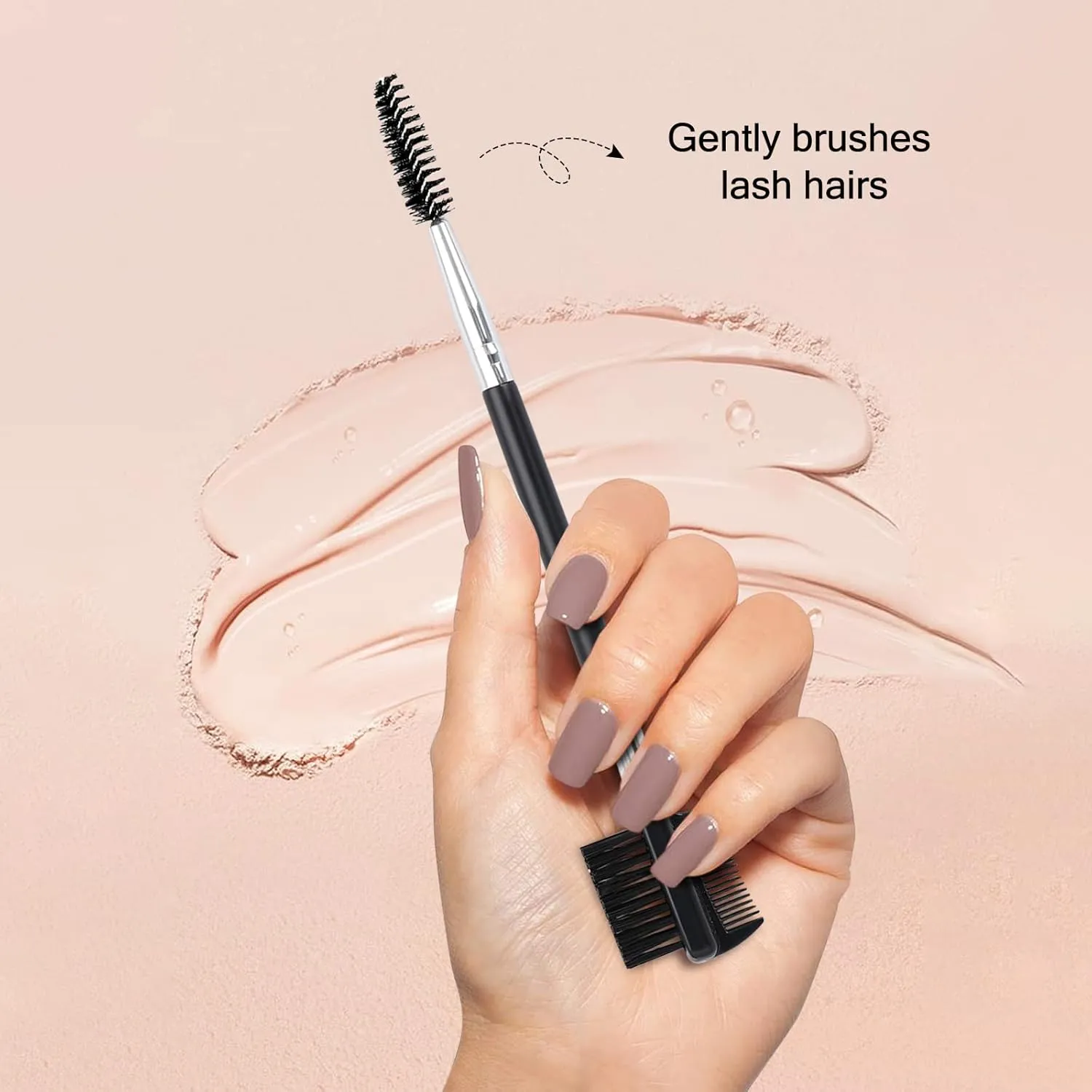 2pcs Eyebrow Eyelash Shaper Eyebrow Brush Comb Double Head Brush Makeup Grooming Tool Cosmetic with 3 Different Spoolie Brushes for Separating Eliminating Mascara Clumps (EC-01)