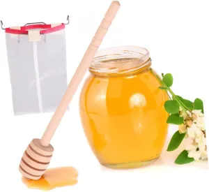 2pcs Fine Mesh Honey Strainer Bag Honey Filtration Tool Set (filter Stir Stick) Reusable Easy to Clean