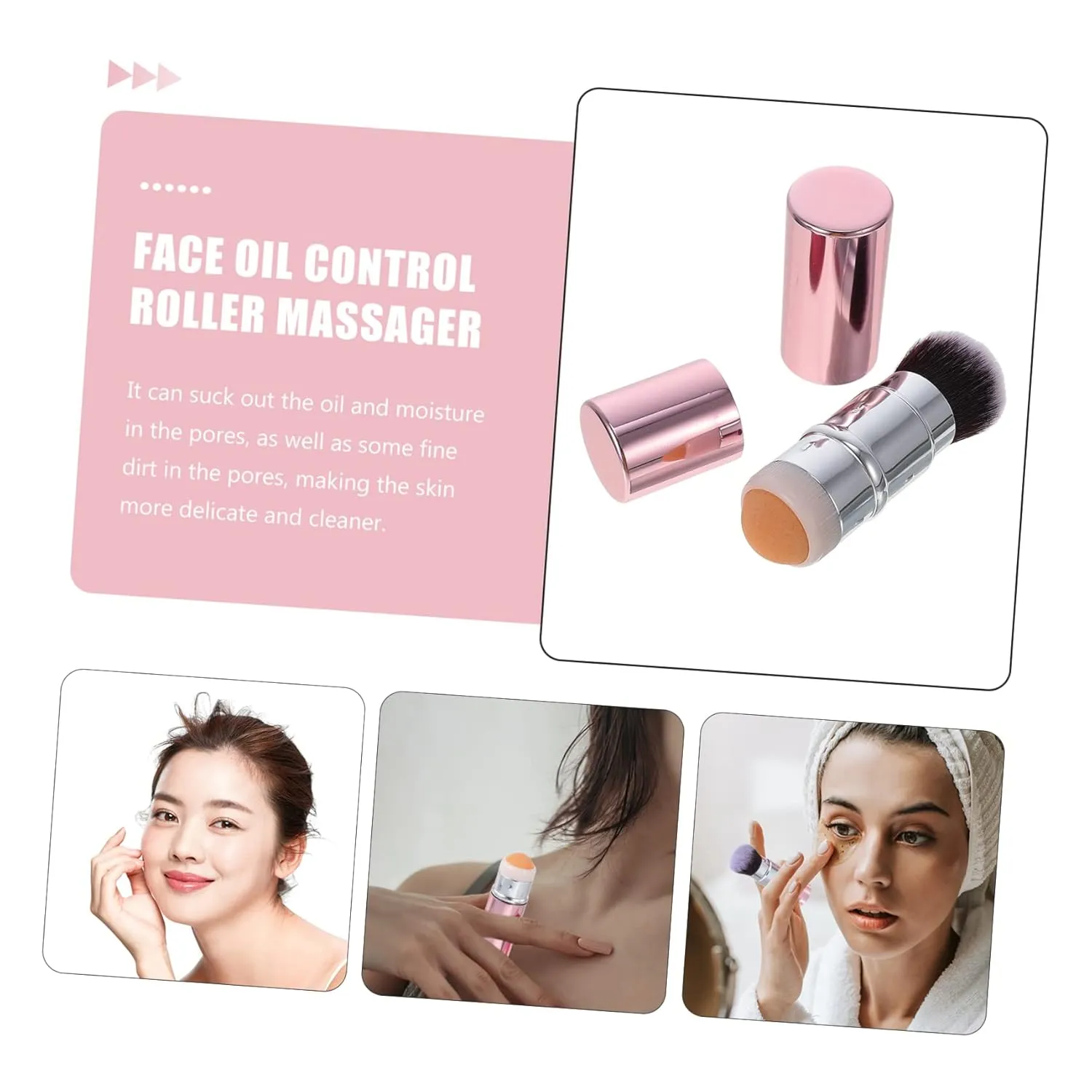 2pcs Shrink Pores Oil Absorbing -head Design Makeup Brush Supply for Oily Skin Facial Care Tool for Home Gym Office Use Lightweight and Easy to Use
