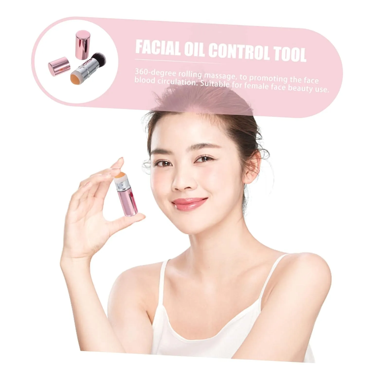 2pcs Shrink Pores Oil Absorbing -head Design Makeup Brush Supply for Oily Skin Facial Care Tool for Home Gym Office Use Lightweight and Easy to Use