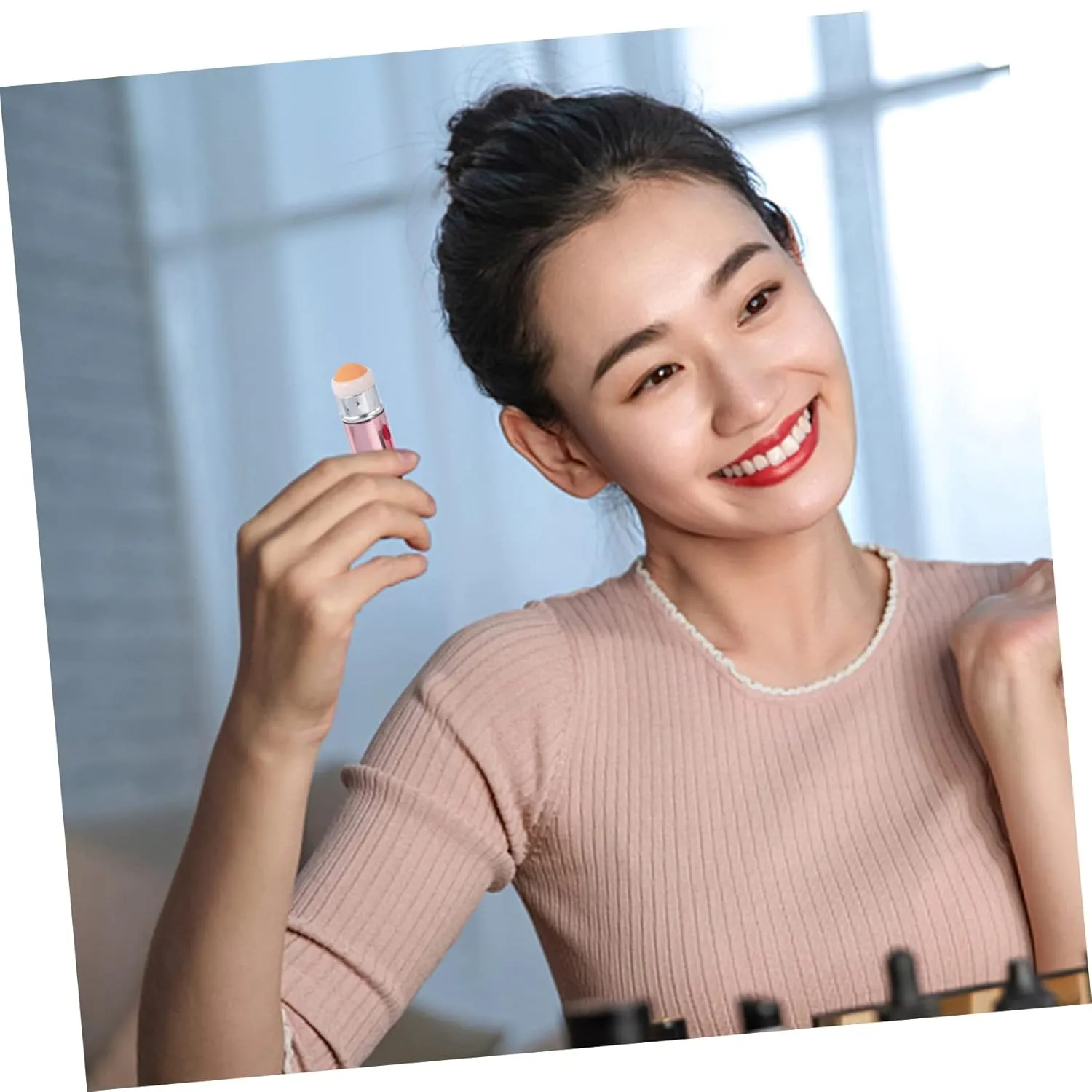 2pcs Shrink Pores Oil Absorbing -head Design Makeup Brush Supply for Oily Skin Facial Care Tool for Home Gym Office Use Lightweight and Easy to Use