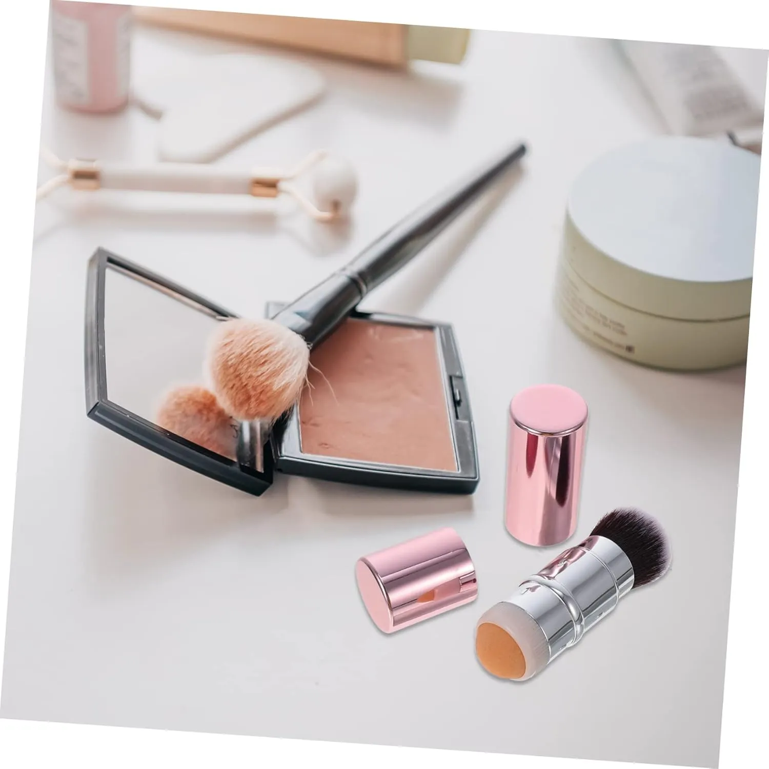 2pcs Shrink Pores Oil Absorbing -head Design Makeup Brush Supply for Oily Skin Facial Care Tool for Home Gym Office Use Lightweight and Easy to Use