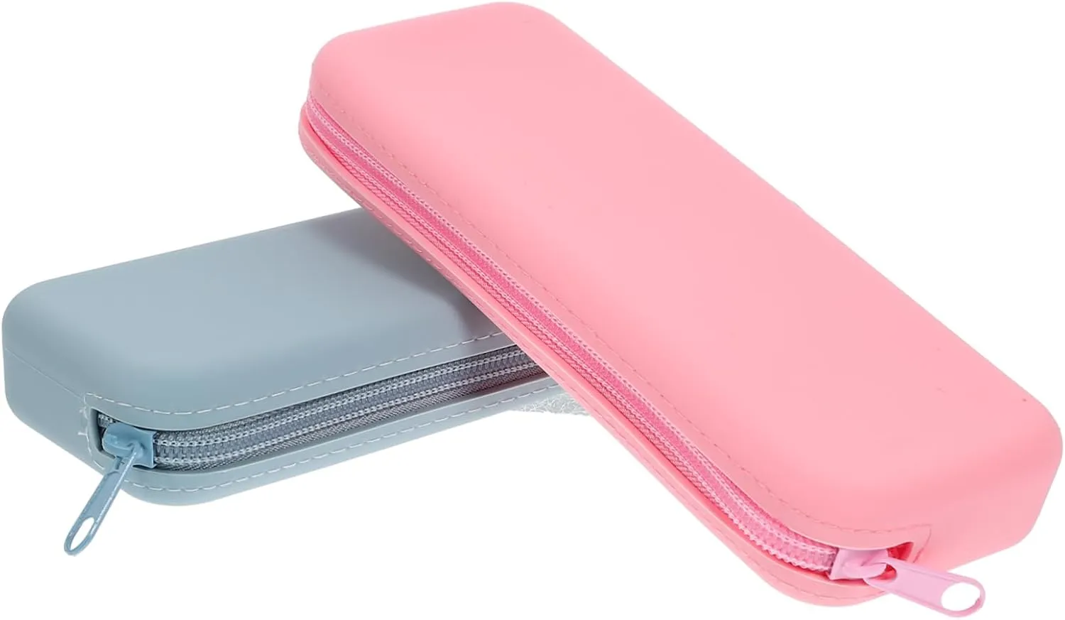 2pcs Silicone Makeup Brush Organizer Bags Portable Rectangle Makeup Brush Case for to Clean Reusable Storage Pouch for Tools and Items Sea