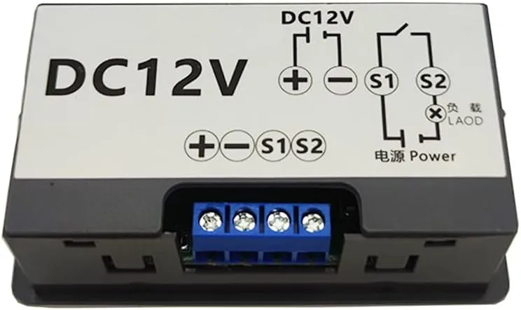2Pcs Timer Delay Relay Programmable Cycle Timer Switch ON-Off Control LED Digital Display Time Relay Module (DC12V/20A) Gray