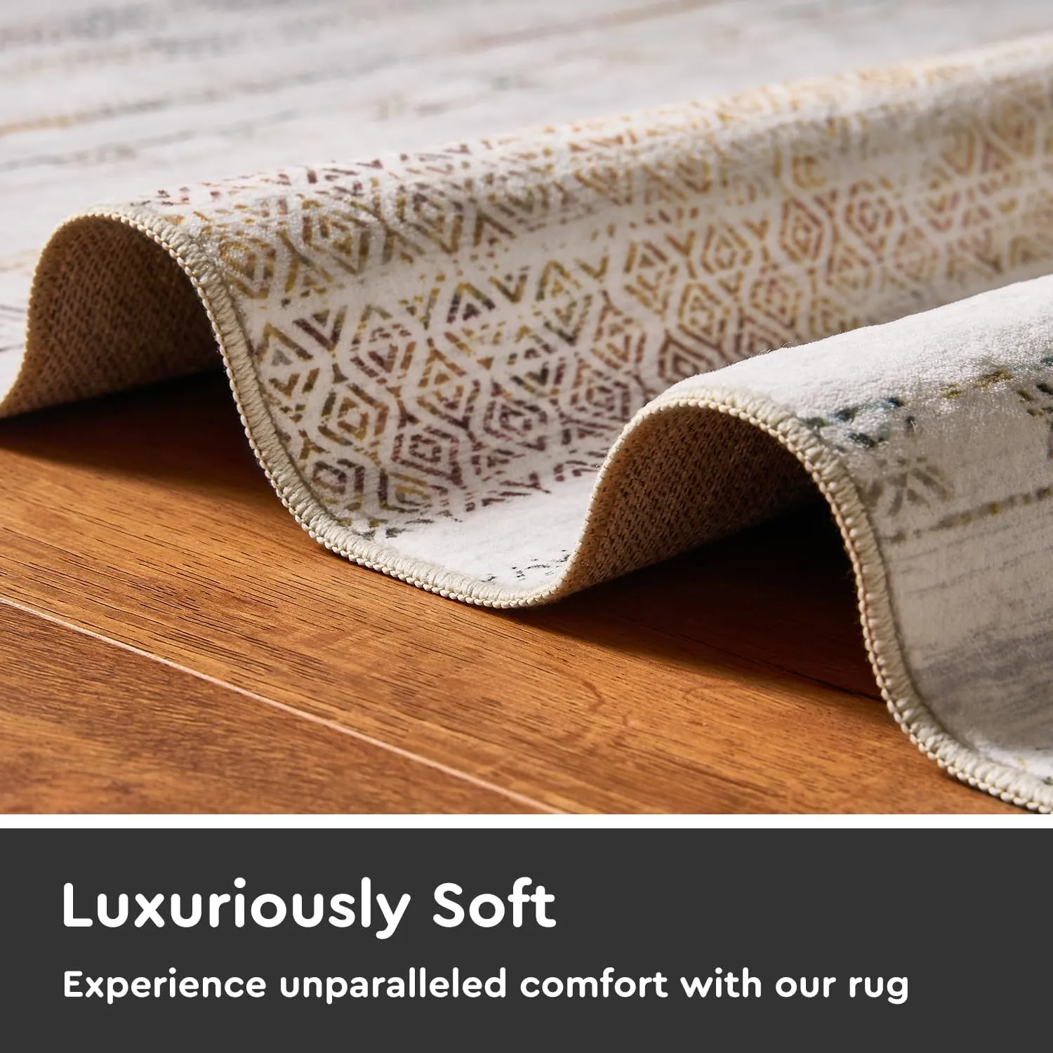 2x10 Runner Rug Machine Washable Non Slip Area Rug Distressed Neutral Moroccan Boho Rug Ultra Soft Floor Runners for Hallways for Entryway Laundry Room Kitchen, Multi
