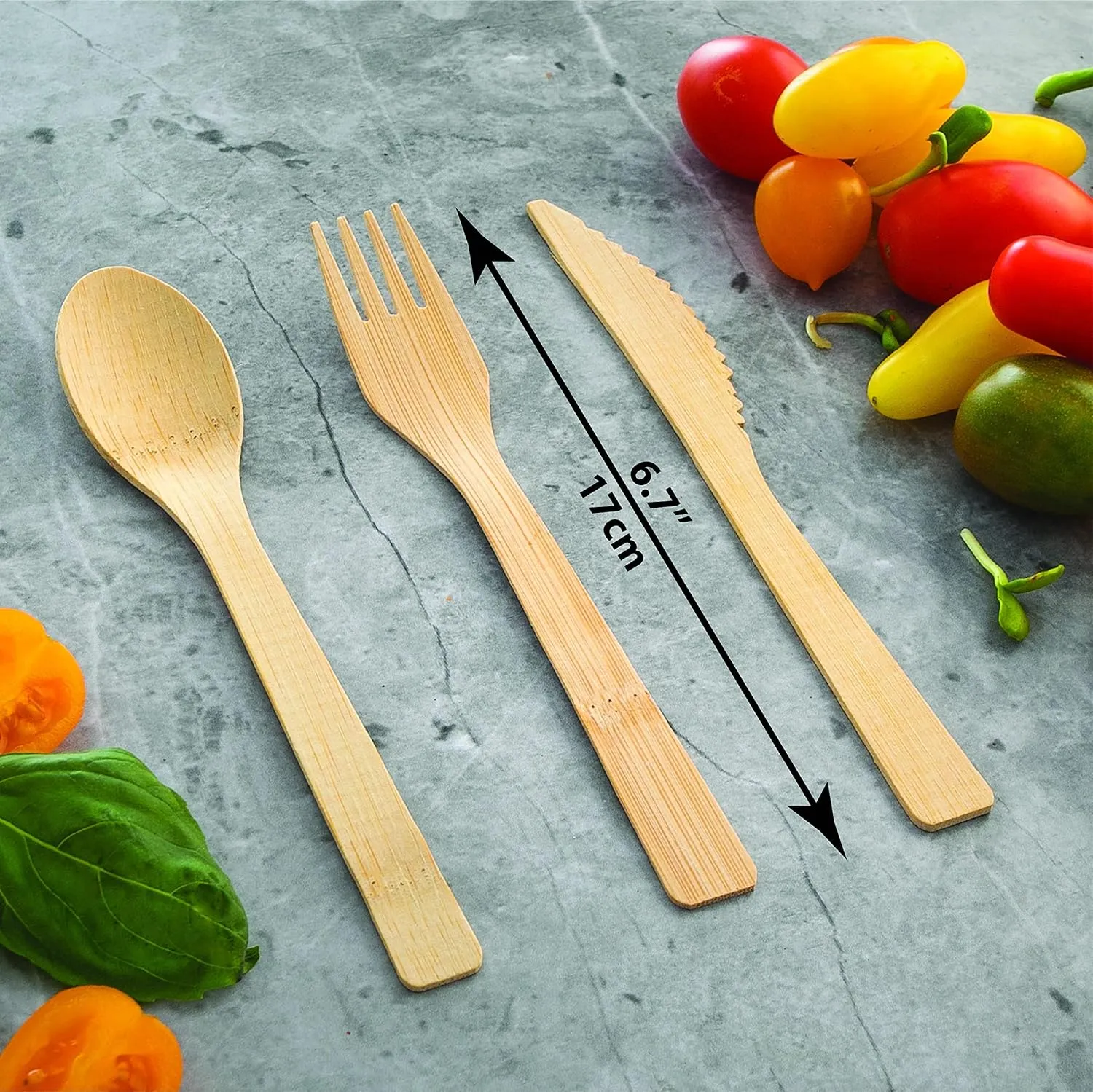 2ZEBRAZ 100% Bamboo Cutlery Set of 300pc - 100 Forks, 100 Knives, 100 Spoons, Smooth Reusable Bamboo Silverware, Compostable and Durable Disposable Utensils, Eco-Friendly Flatware in Premium Box