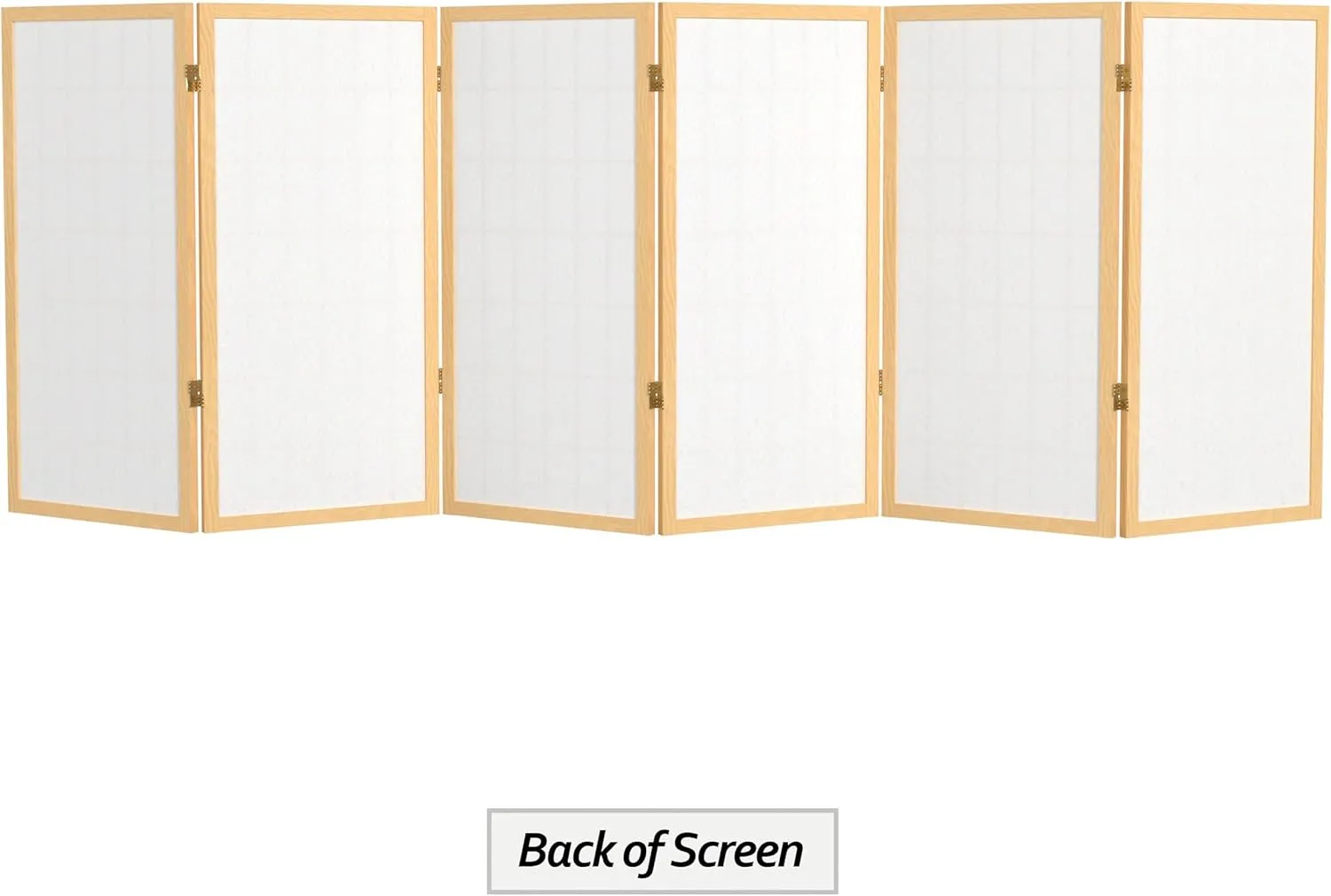 3 ft. Short Window Pane Shoji Screen - Natural - 6 Panels