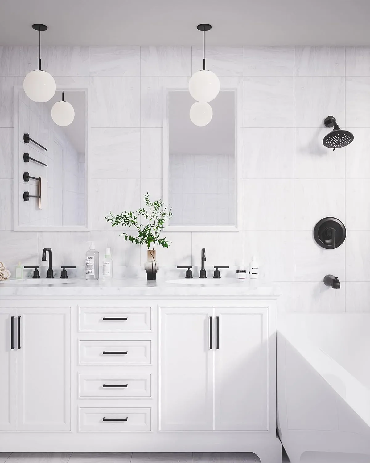 3 Hole Bathroom Faucet Black: WOWOW 8 Inch Bathroom Sink Faucet Widespread, Two Handle Vanity Faucet with Pop-up Drain and Supply Lines, 360 Swivel Lavatory Faucet High Arc Modern Tap (2 Sets)