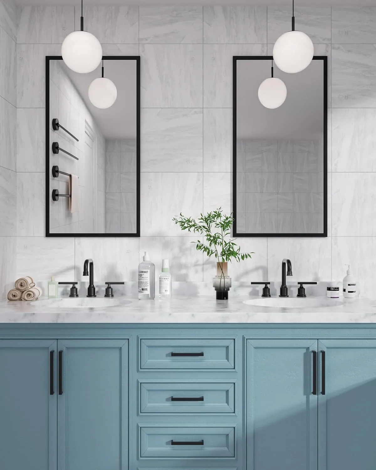 3 Hole Bathroom Faucet Black: WOWOW 8 Inch Bathroom Sink Faucet Widespread, Two Handle Vanity Faucet with Pop-up Drain and Supply Lines, 360 Swivel Lavatory Faucet High Arc Modern Tap (2 Sets)
