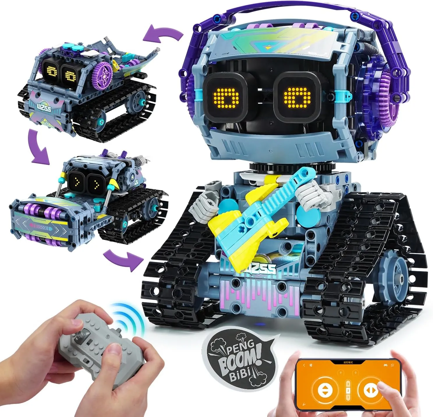 3 in 1 STEM Robotics Toy Building Blocks Set, Programmable APP Remote Control Robot/Car Robot Coding Kit, STEM Project Education Birthday Gift for Boys and Girls Ages 8-12 (433 Pieces)