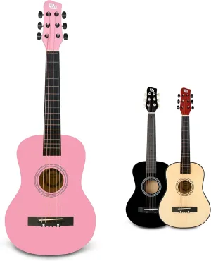 30” Wooden Pink Acoustic Guitar/Girls Gift/Kids Musical Toys/Musical Instrument for age 3-5 5-9