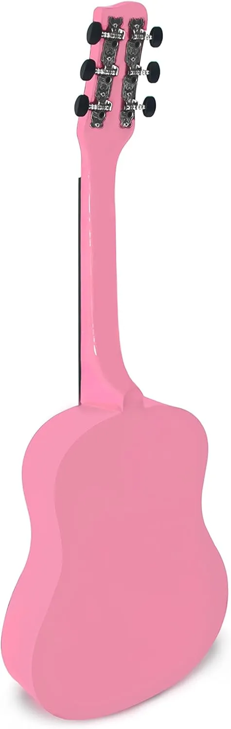 30” Wooden Pink Acoustic Guitar/Girls Gift/Kids Musical Toys/Musical Instrument for age 3-5 5-9