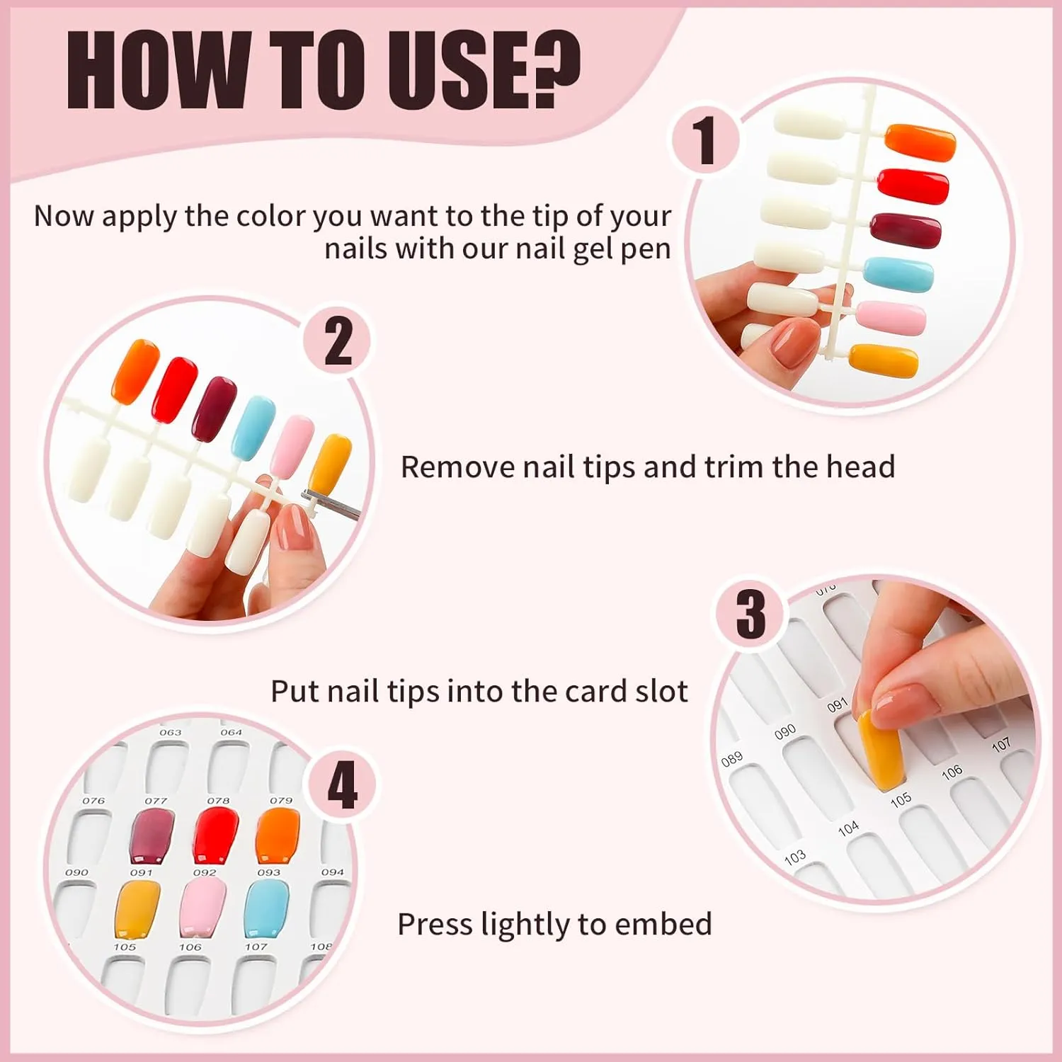 308 Nail Colors Chart with 360 Nail Tips Professional Nail Swatches Book Nail Gel Polish Display Card Book with Gel Nail Brush and Number Sticker for Nail Salons (Gold, one size)