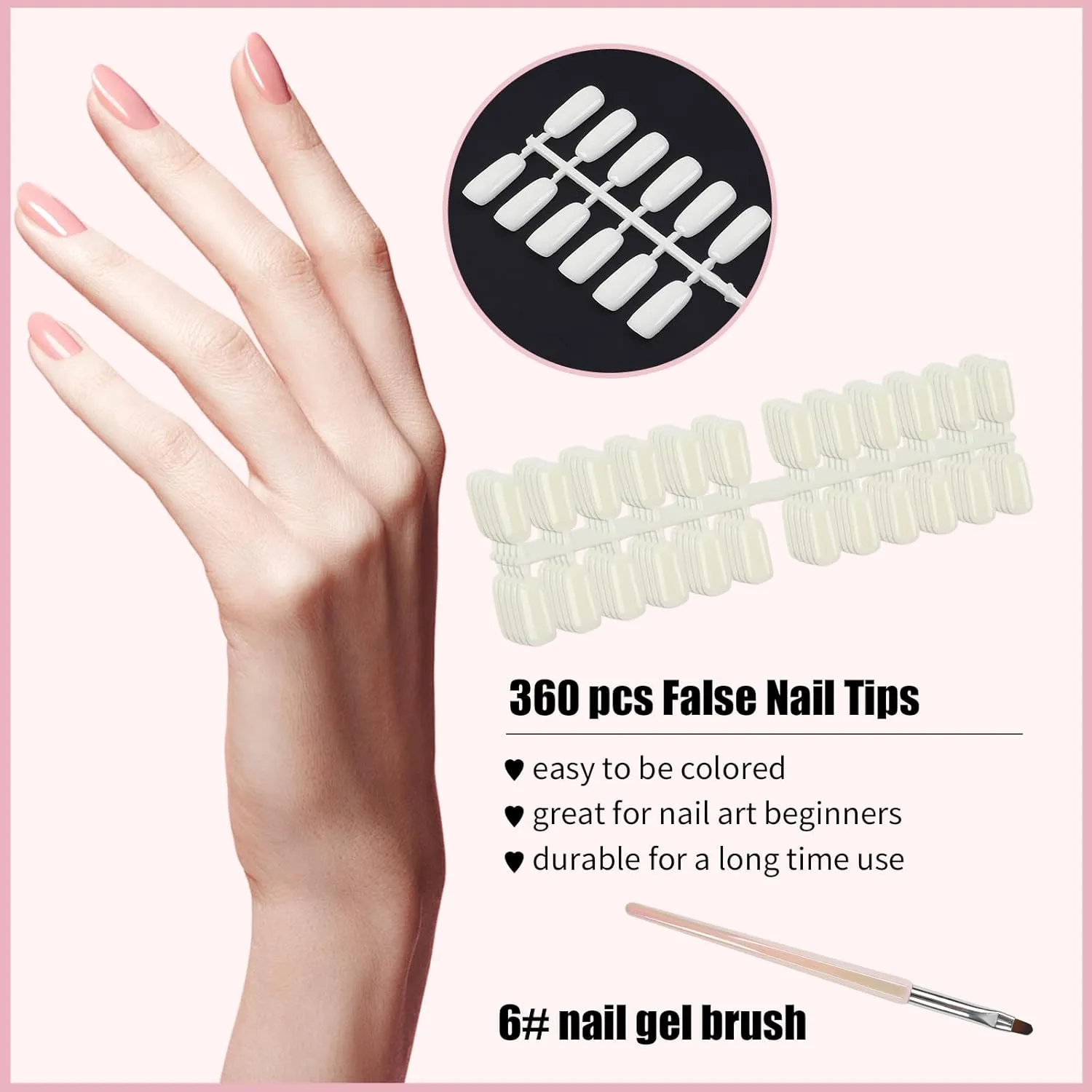 308 Nail Colors Chart with 360 Nail Tips Professional Nail Swatches Book Nail Gel Polish Display Card Book with Gel Nail Brush and Number Sticker for Nail Salons (Gold, one size)