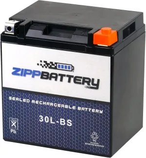 30L-BS Maintenance-Free 12V 30Ah Battery Replacement for ATV, Motorcycle, Jet Skis, Scooter, UTV, and More - Nut and Bolt (T3) Terminal