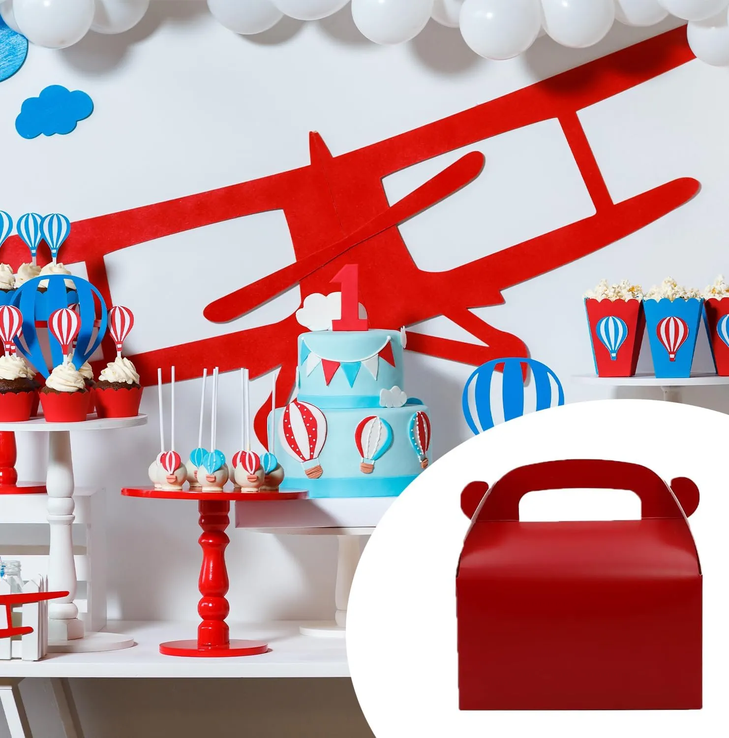 30Pcs Dark Red Party Favor Gift Box, Gable Box,Cardboard Treat Box, Goodie Candy Box. Perfect for Birthday Babyshower or Any Fun Red Theme Party