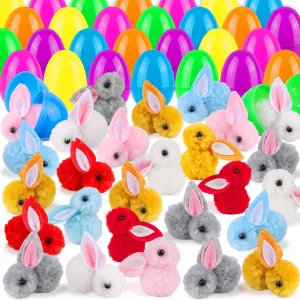 36 Pack Easter Egg Fillers with Bunny Plush Toys Mini Stuffed Animals Surprise Toys Inside Easter Basket Stuffers Egg Hunt Party Favors for Toddlers Kids Boys Girls