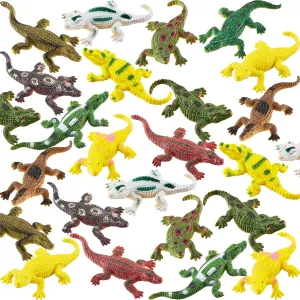 36 Pieces Crocodile Toy 2.75 Inch Alligator Simulation Realistic Plastic Alligator Wild Life Jungle Animal Model Figure Toy Crocodiles for Easter Egg Fillers