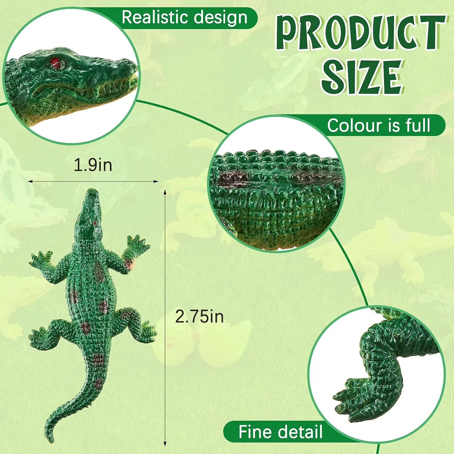 36 Pieces Crocodile Toy 2.75 Inch Alligator Simulation Realistic Plastic Alligator Wild Life Jungle Animal Model Figure Toy Crocodiles for Easter Egg Fillers