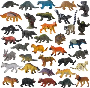 36PCS Small Animal Figures for Kids – Realistic Forest Animal Toys Set, Woodland Creatures Figurines, Educational Party Cake Toppers, Learning Toys for Toddlers and Children