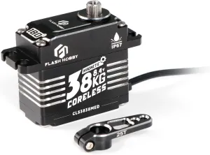 38KG Coreless Servo 8.4V High Torque Servo, Full Metal Gear RC Servo with IP67 Waterproof & Magnetic Support Sanwa SSR/ NB4/ Futaba for 1/8 1/10 Scale RC Crawler Cars, Trucks & Robotic Parts