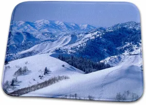 3dRose Ski Tracks in Bear Trap, Big Cottonwood Canyon,... - Bathroom Bath Rug Mats (rug-208950-1)