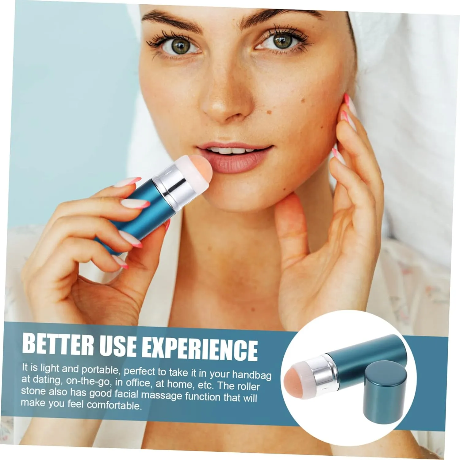 3pcs Absorbing Stick Makeup Sponge Portable Facial Roller for Oil Control Skin Care Circulation Lightweight Easy to Use