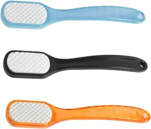 3pcs Dual-Sided Pedicure Foot Care Tools Ergonomic Handheld Exfoliating File for Smooth Feet Washable Reusable Trimming Kit Space-Saving Design Hanging