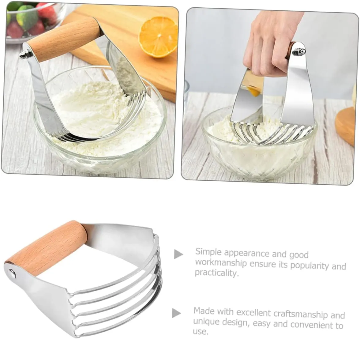 3pcs Flour Cutter Handle Reusable Scraper Kitchen Tool for Baking Pastry for Mixing and Blending Ingredients for Biscuits Cakes and Pies