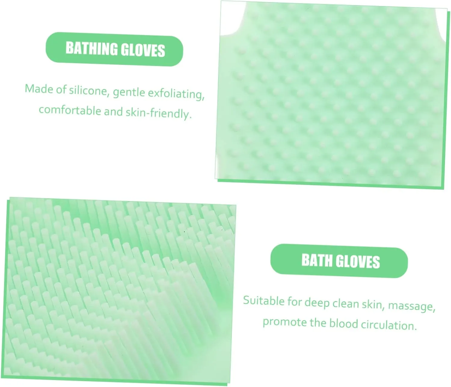 3pcs Silicone Bathing Gloves for Boys and Girls Exfoliating Bath Brush for Body Cleaning Massaging Design for Back Scrubbing for Shower Gels Sea Salts