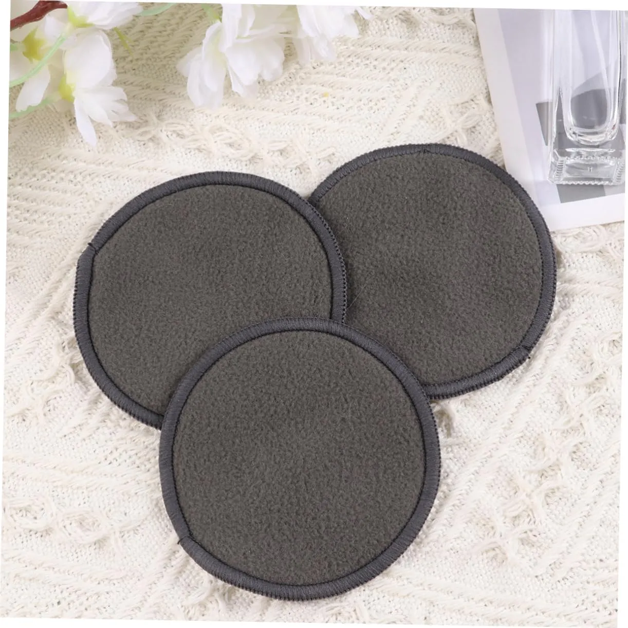 3sets Tool Soft Makeup Removal Pads Bamboo Cleaning Face Powder Pads for Gentle Makeup Removal 10pcs*3