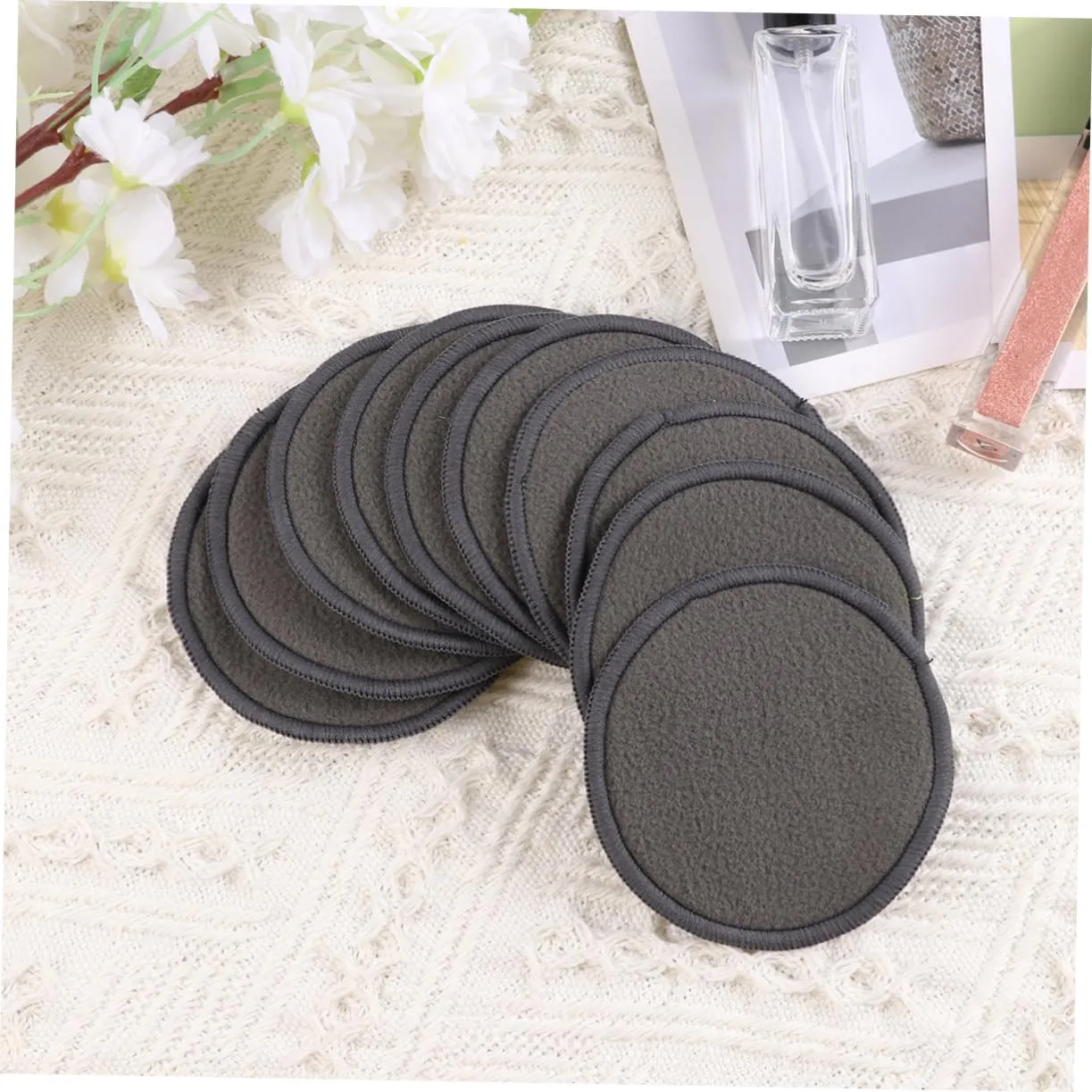 3sets Tool Soft Makeup Removal Pads Bamboo Cleaning Face Powder Pads for Gentle Makeup Removal 10pcs*3