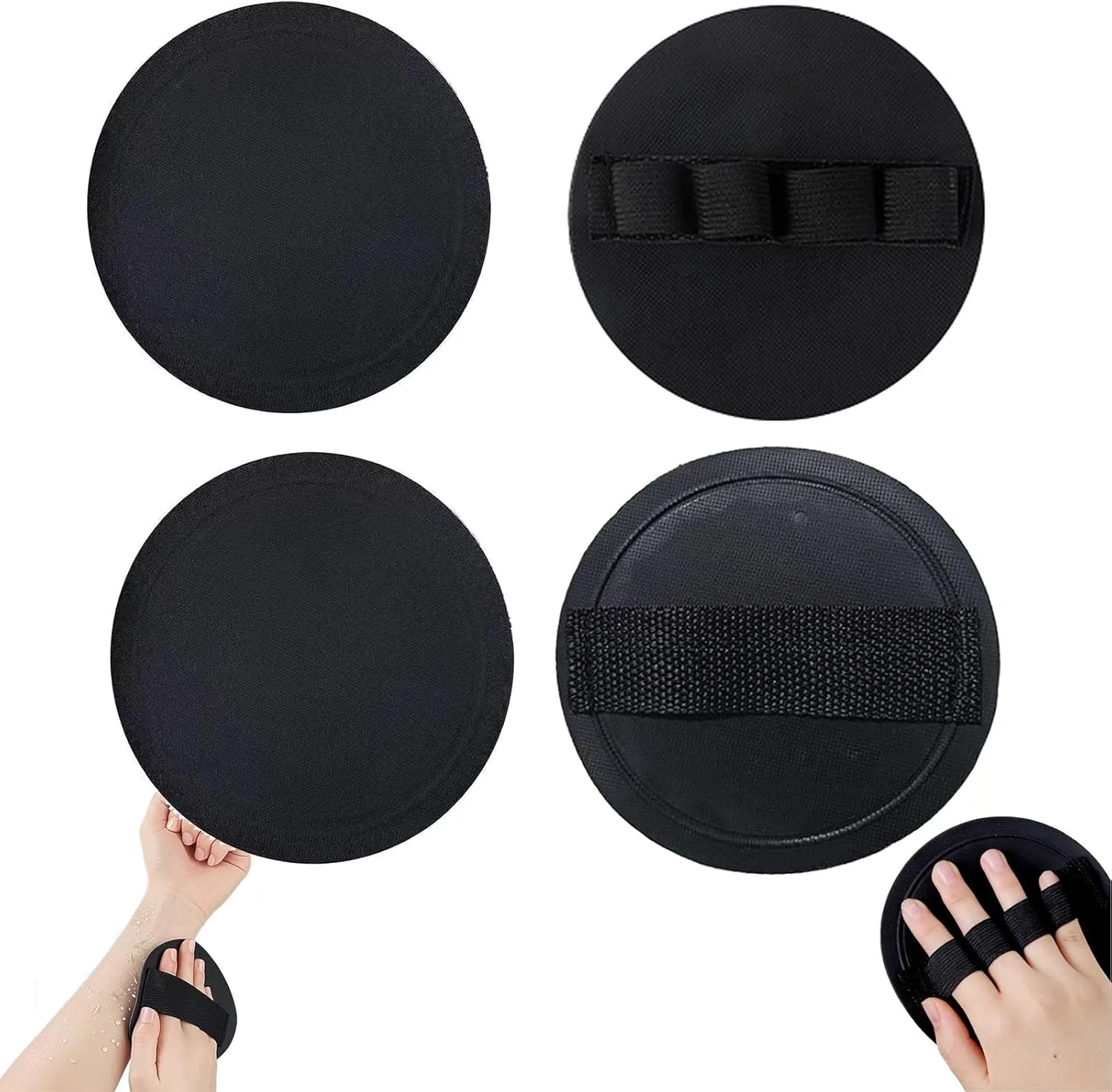 4 Counts Shower and Bath Tool, Exfoliating Body Scrubber Set for Deep Cleansing, Gentle Fine Grain Dead Skin Remover, Reusable Body Shower Tool for Massage (Bandage & Finger Style)