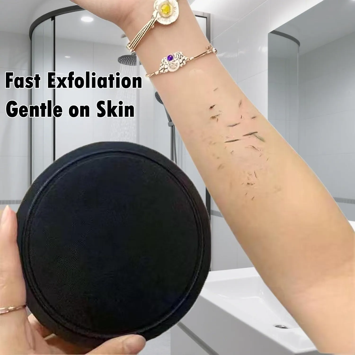 4 Counts Shower and Bath Tool, Exfoliating Body Scrubber Set for Deep Cleansing, Gentle Fine Grain Dead Skin Remover, Reusable Body Shower Tool for Massage (Bandage & Finger Style)