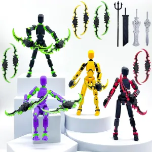 4 Packs (Assembly Completed) T13 Action Figure Set,Titan 13 Robot Movable Action Figure,3D Printed 13 Action Figure Articulated,Full Body Mechanical Doll,Christmas Birthday Gift for Kids Adult