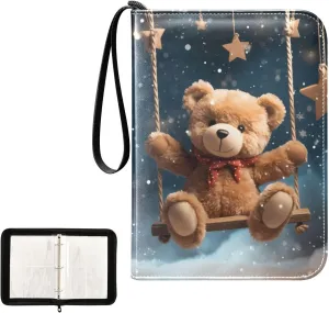 4 Pockets Trading Card Album Holder Book Folder Sports Card Binder Bear Swing 1 400 Double Side Pockets for 3 Ring Binder Zipper