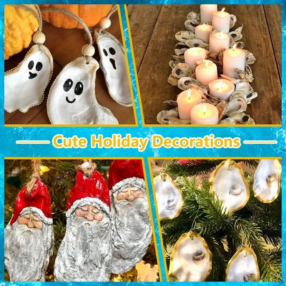 4"-5" Large Oyster Shells for Crafts -15PCS Real Natural Oyster Shells Bulk for Easter Egg Fillers Christmas, Vase Filler, Home Decor, DIY, Candle Making, Sea Shells for Crafting, Wedding Invitation