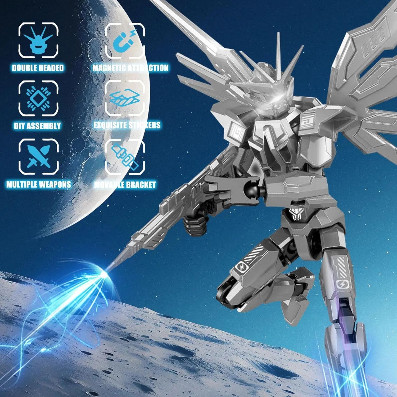 4PCS Assembly Completed T13 Action Figure Set,Multi-Articular Lucky Mobile Robot Nova T-13,Dummy Robot 13 mision 13 figuras Lucky 13 Desktop Decorations for Game Lovers Toy (4PCS-Combination 13)