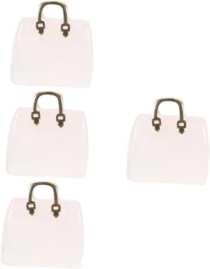 4pcs Handbag Ornament Real Crystals Crystal Handbag Decor Home Office Decor